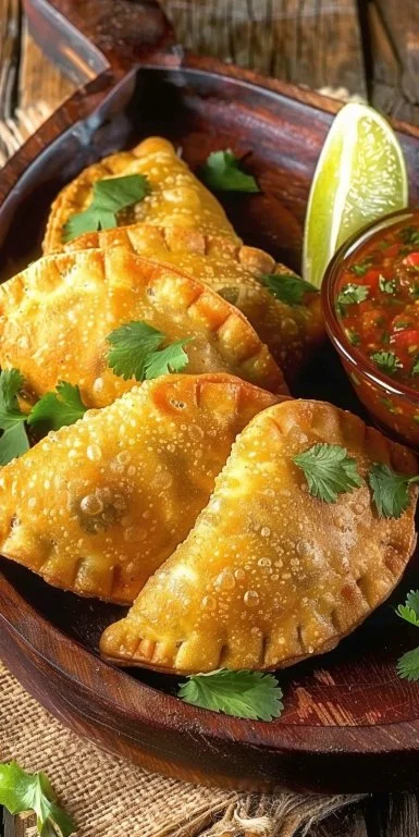 Marta Ramirez Guerra's Colombian Beef Empanadas 3 Marta Ramirez Guerra's Colombian beef empanadas on a plate