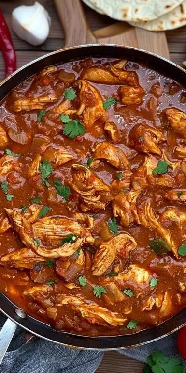 Mexican Chicken Tinga {Authentic Mexican Chicken} 3 Delicious Mexican Chicken Tinga served with fresh toppings and tortillas