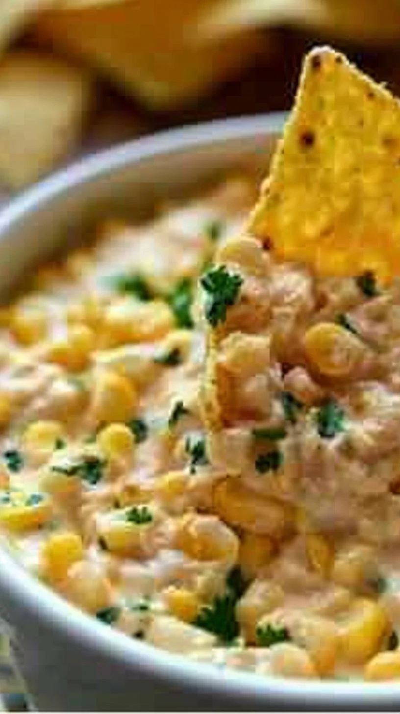 Mexican Street Corn Dip 3 Delicious Mexican street corn dip served in a bowl with toppings