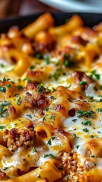 Million Dollar Baked Ziti 6 Delicious Million Dollar Baked Ziti topped with melted cheese and herbs