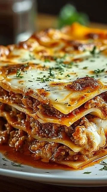 Million Dollar Lasagna 3 Delicious Million Dollar Lasagna topped with melted cheese and fresh herbs