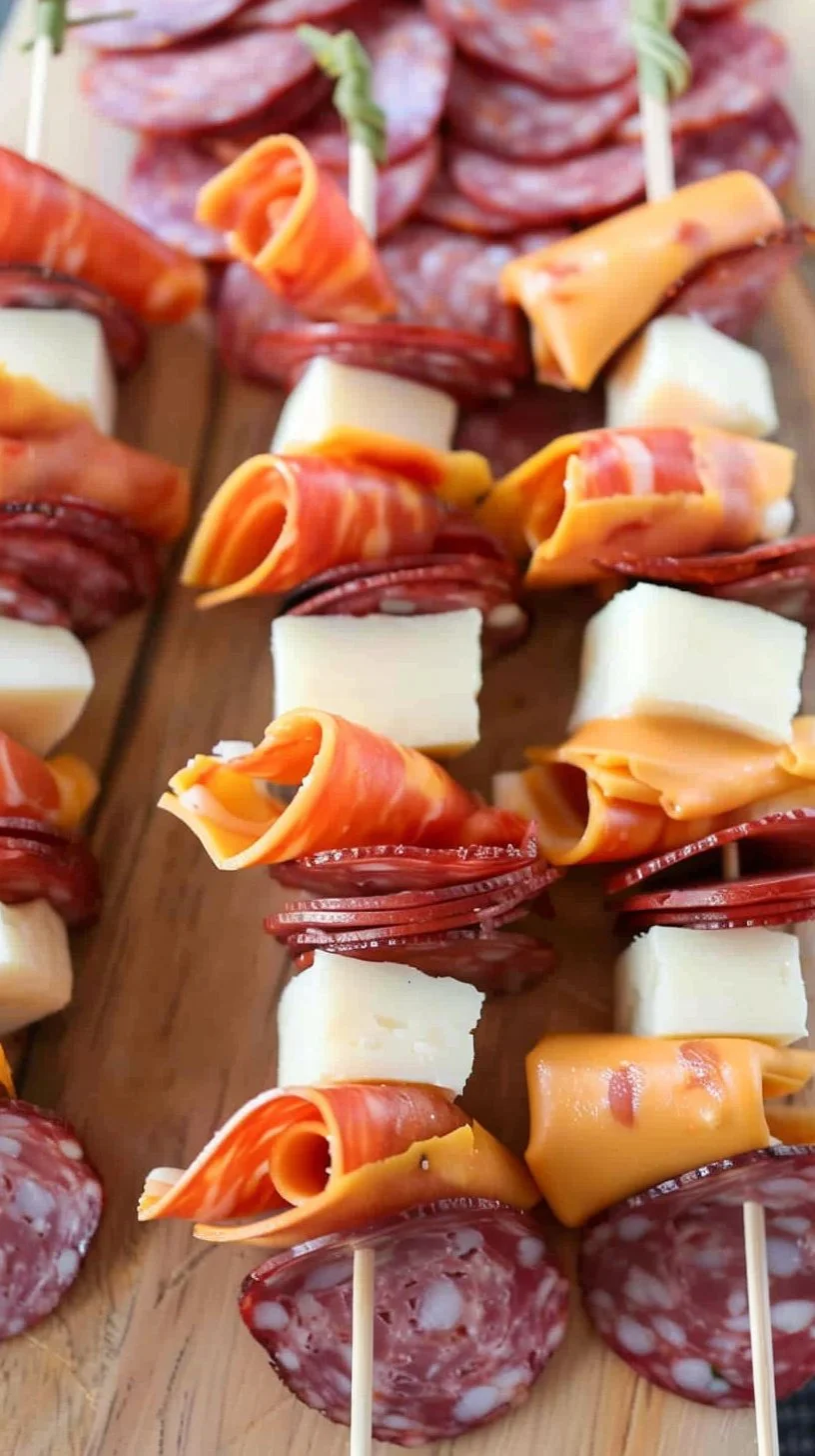 Mini Charcuterie Cups 3 Mini charcuterie cups filled with cheese, meats, and fresh fruits.