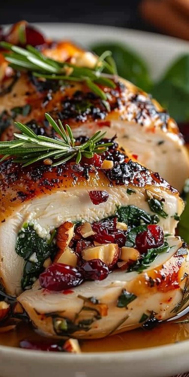Spinach & Cranberry Stuffed Chicken Breasts 4 Spinach & Cranberry Stuffed Chicken Breasts