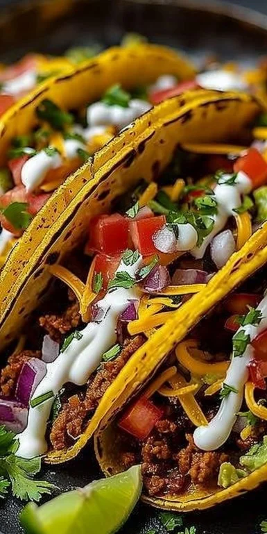 Smash Tacos 3 Delicious Smash Tacos topped with fresh ingredients and vibrant flavors