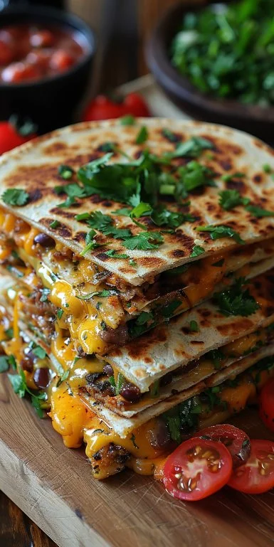 Smashburger Quesadillas 3 Delicious Smashburger Quesadillas with melted cheese and savory fillings