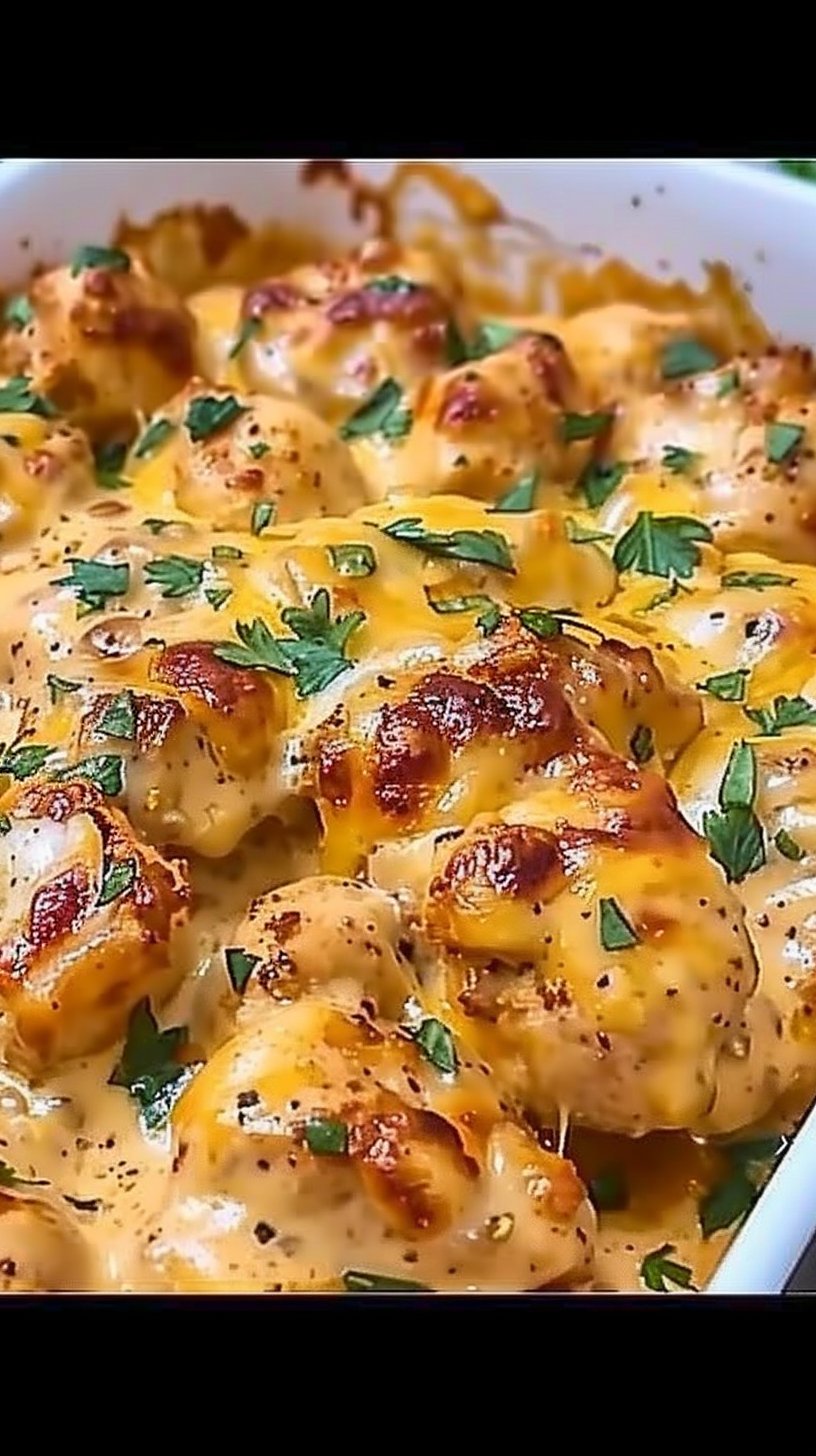 High-Protein Creamy Garlic Cheesy Chicken & Potatoes! Only 502 Calories! 4 High-Protein Creamy Garlic Cheesy Chicken & Potatoes! Only 502 Calories!