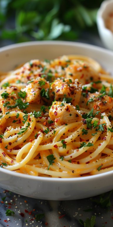 The Best Crockpot Garlic Parmesan Chicken Pasta Recipe