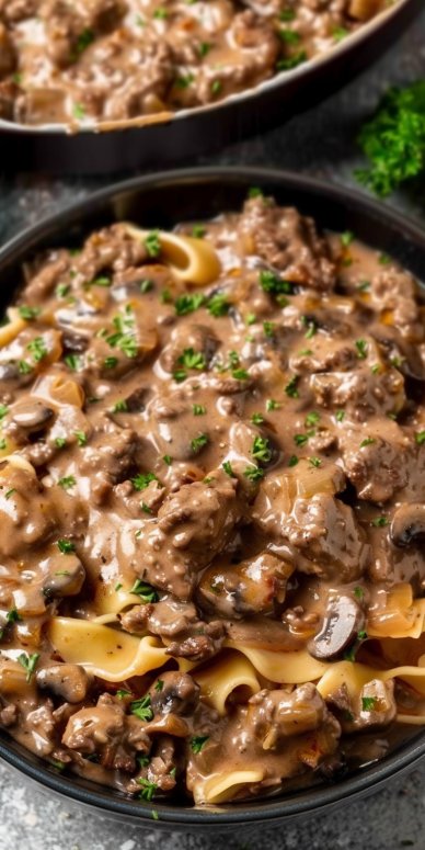 Easy Hamburger Beef Stroganoff