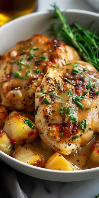 Chicken in White Wine Sauce