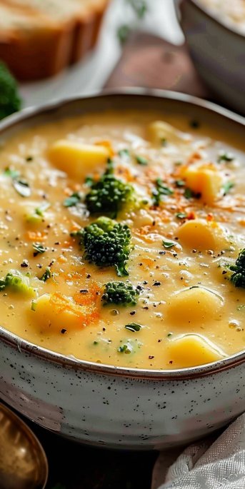 Broccoli Potato Cheese Soup Recipe