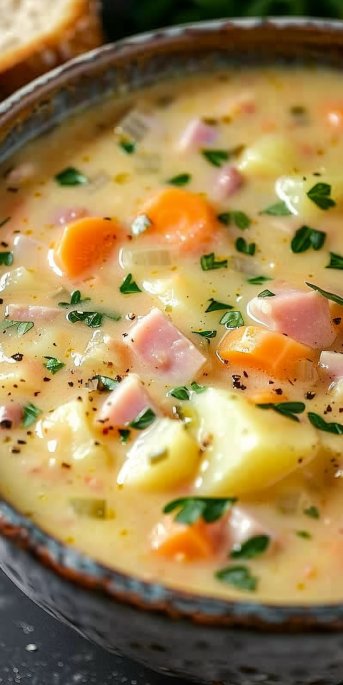 Quick Yukon Gold Potato and Ham Soup