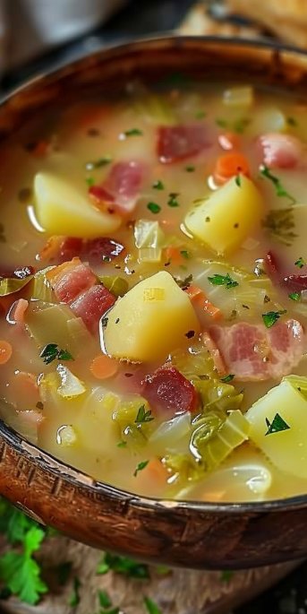 Irish Bacon Cabbage and Potato Soup