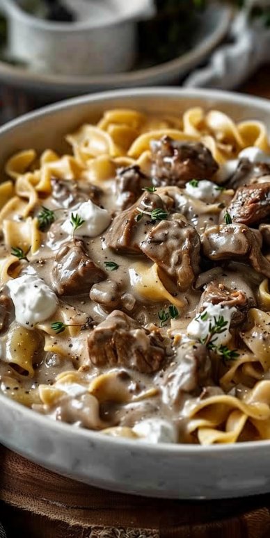 Creamy Beef Stroganoff