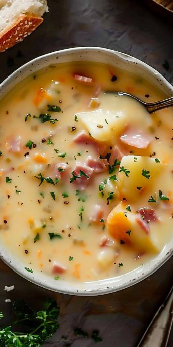 Cheesy Ham and Potato Soup