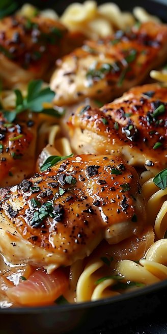 One-Pan Chicken with Buttered Noodles 5 One-Pan Chicken with Buttered Noodles