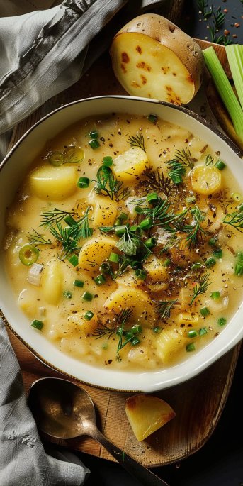 Roasted Celery and Potato Soup