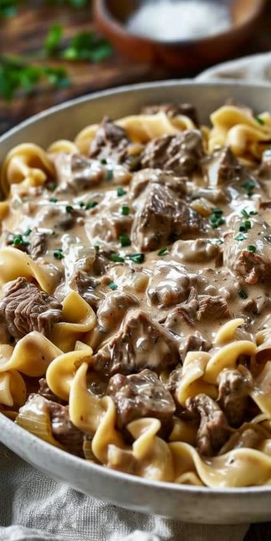 Creamy Beef Stroganoff