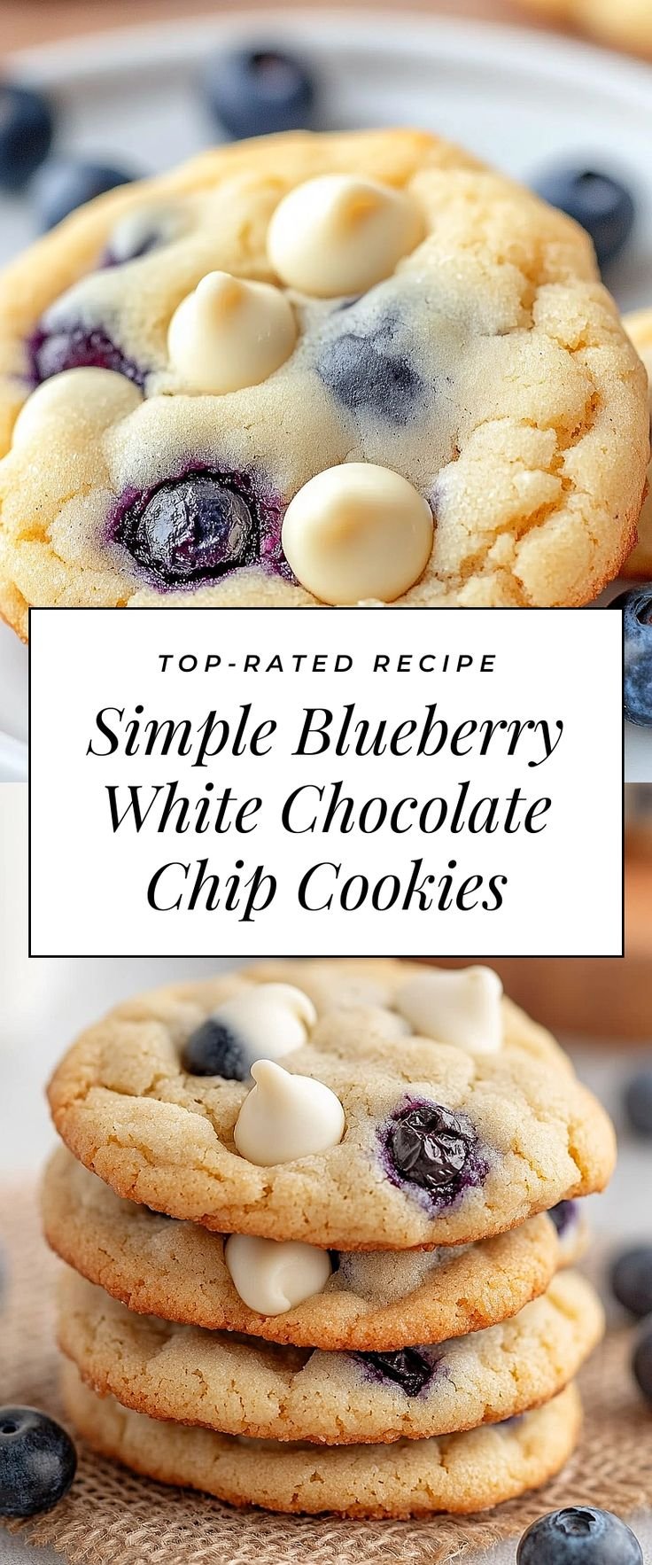 Simple Blueberry White Chocolate Chip Cookies