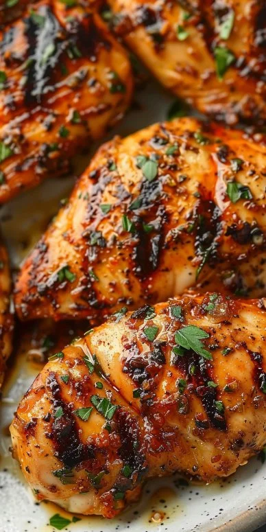 Delicious Alice Springs Chicken with honey mustard sauce and fresh vegetables