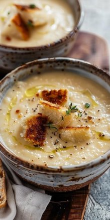 CREAMY ROASTED GARLIC POTATO SOUP (VEGAN)