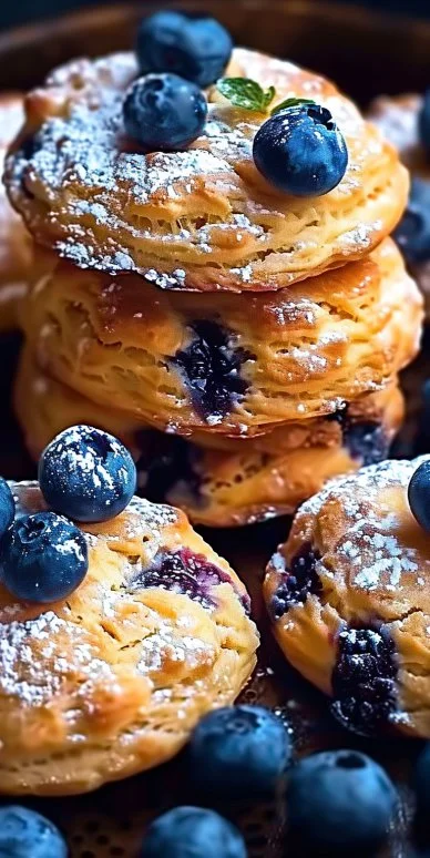 Blueberry Biscuit 4 Freshly baked blueberry biscuit with juicy blueberries and flaky texture