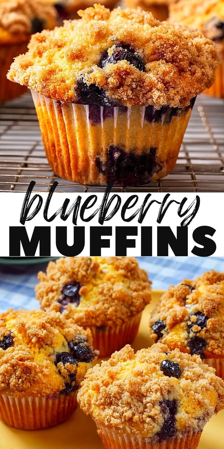 Sweet Blueberry Streusel Muffins