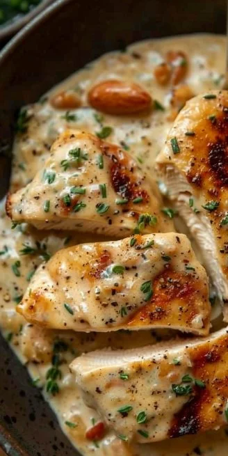 Creamy Ranch Chicken 4 Creamy Ranch Chicken served with herbs and vegetables