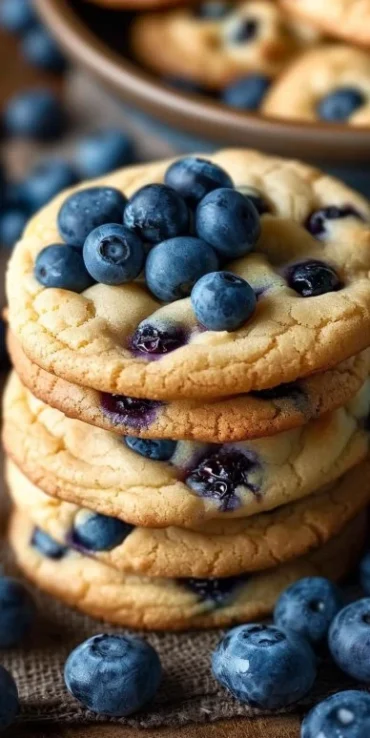 Delicious homemade blueberry cookies on a plate