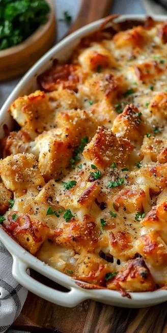 Easy Chicken Casserole 4 Easy chicken casserole dish topped with breadcrumbs and herbs