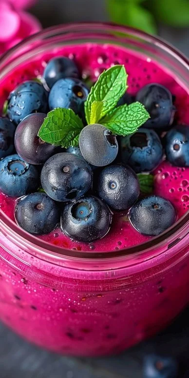 Easy Summer Blueberry Vinaigrette Dressing 4 Freshly made easy summer blueberry vinaigrette dressing in a glass jar