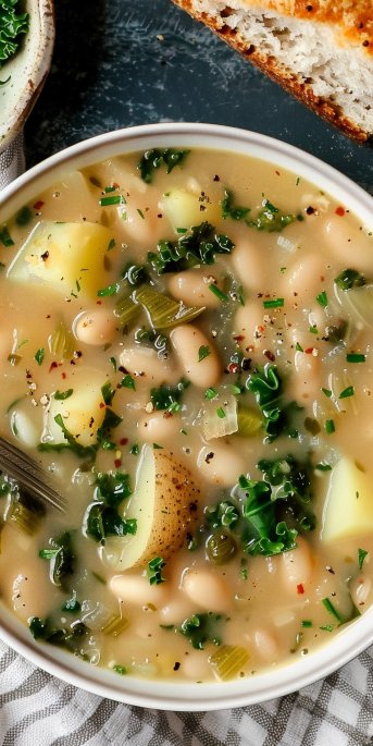 Creamy White Bean and Potato Soup with Kale