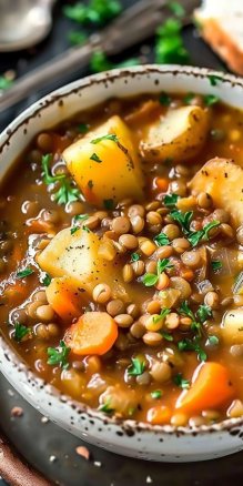 Easy Lentil Potato Soup