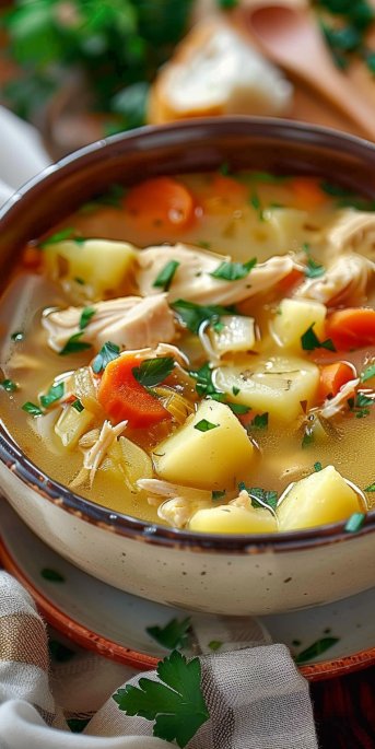 Comforting Chicken Soup with Potatoes