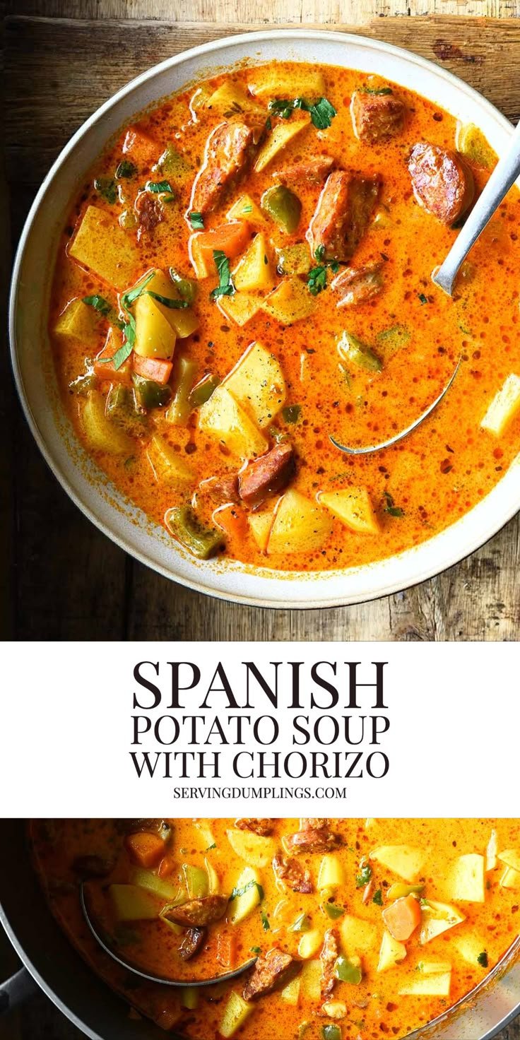 Spanish Potato Soup with Chorizo