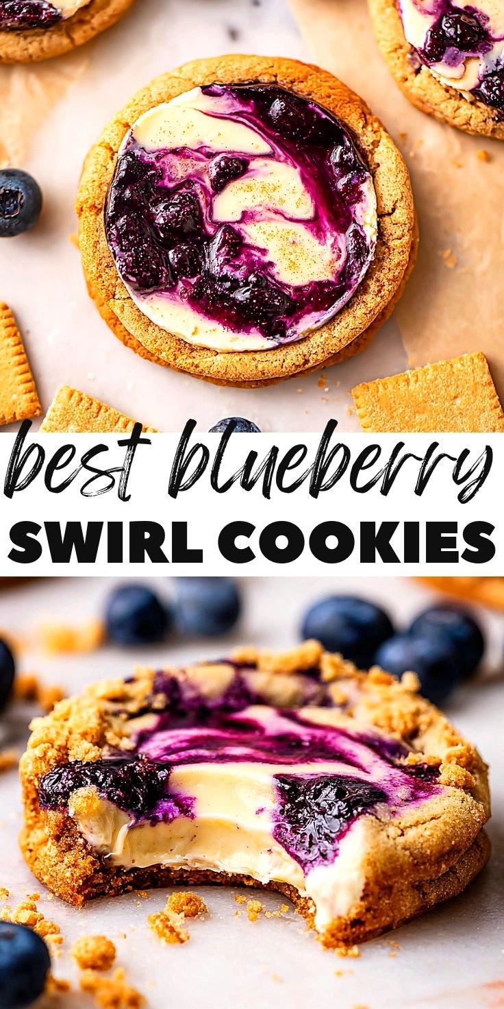 Blueberry Cheesecake Swirl Cookies