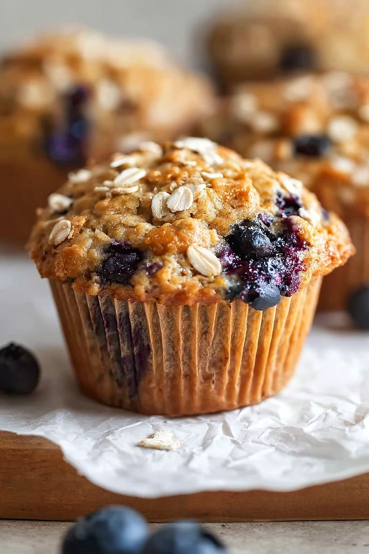 Perfect Blueberry Oatmeal Muffins