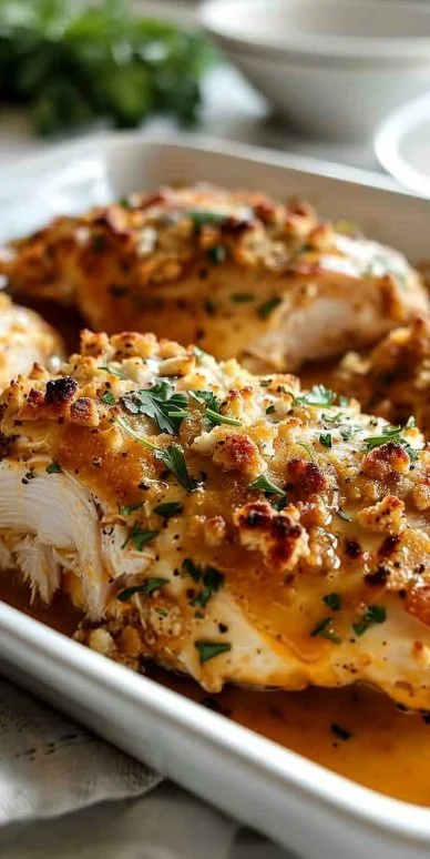 4-ingredient ranch chicken bake served on a plate