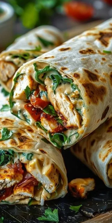 Air Fryer Chicken & Mozzarella Wraps