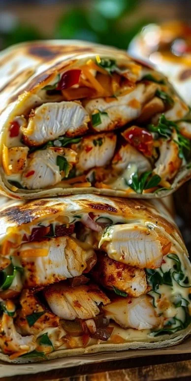 Air Fryer Chicken & Mozzarella Wraps