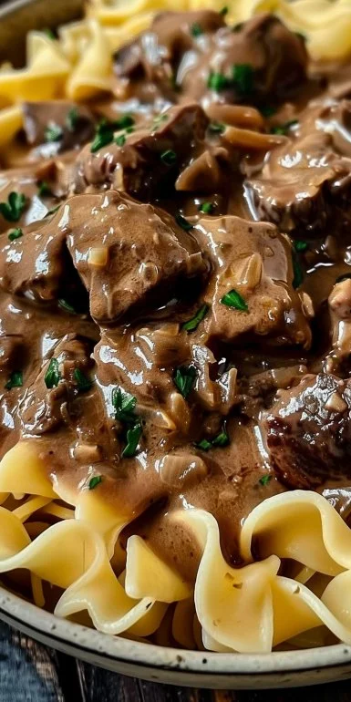 Beef Stroganoff with Egg Noodles