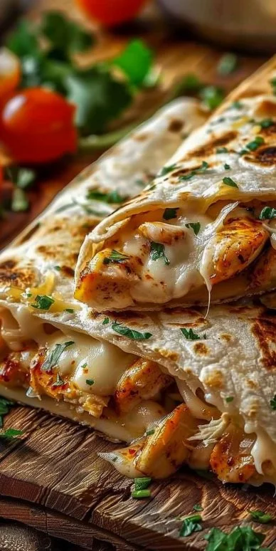 Cheesy Garlic Chicken Wraps