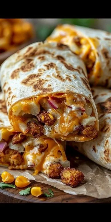 Cheesy Potato Burritos Comfort Meal Recipe