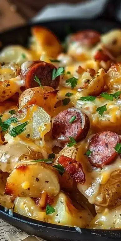 Cheesy Ranch Potatoes and Smoked Sausage 5 Cheesy Ranch Potatoes and Smoked Sausage