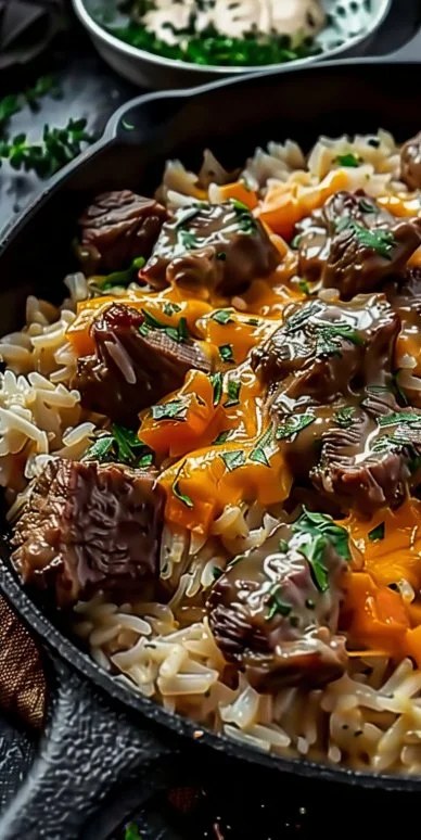 Cheesy Steak and Rice Skillet 5 Cheesy Steak and Rice Skillet
