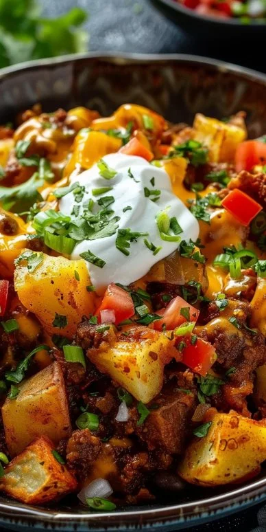Cheesy Taco Potatoes 5 Cheesy Taco Potatoes
