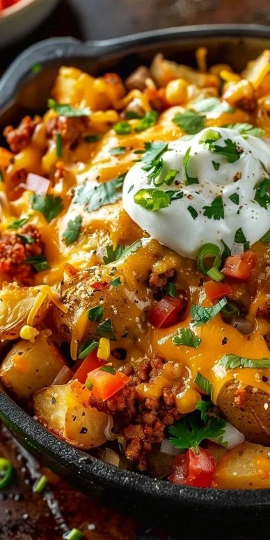 Cheesy Taco Potatoes 6 Cheesy Taco Potatoes