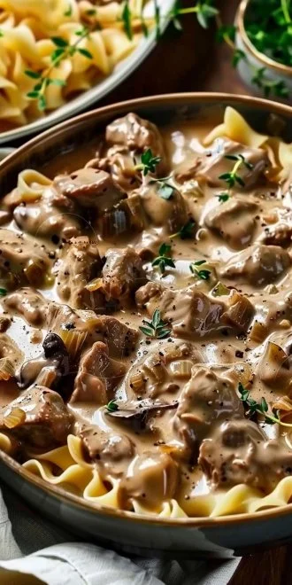 Creamy Beef Stroganoff Casserole