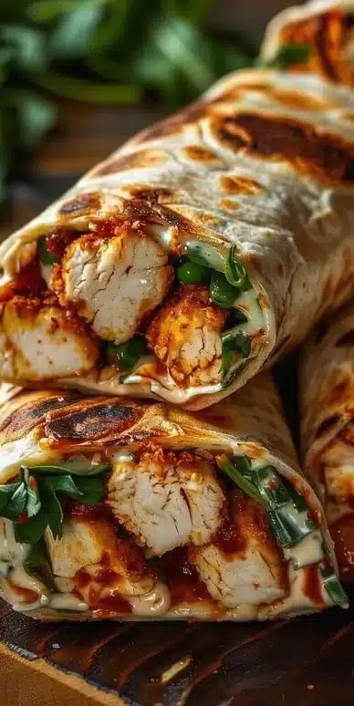 Crispy Air Fryer Chicken & Mozzarella Wraps 4 Crispy air fryer chicken and mozzarella wraps on a plate