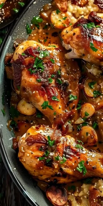 Delicious and creamy crock pot Marry Me Chicken served on a plate