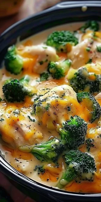Crockpot Creamy Broccoli Cheddar Chicken